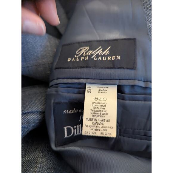 Ralph Ralph Lauren Blue Blazer Sport Coat 48L Canada Union Wool/ Linen/ Silk - Picture 10 of 12